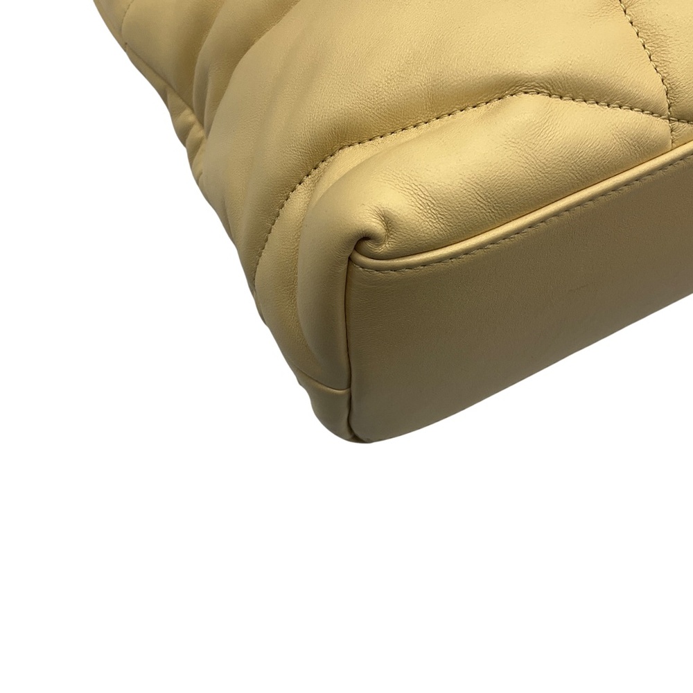 SAINT LAURENT LIGHT YELLOW QUILTED LAMBSKIN LEATHER MEDIUM PUFFER BAG - Picture 10 of 16